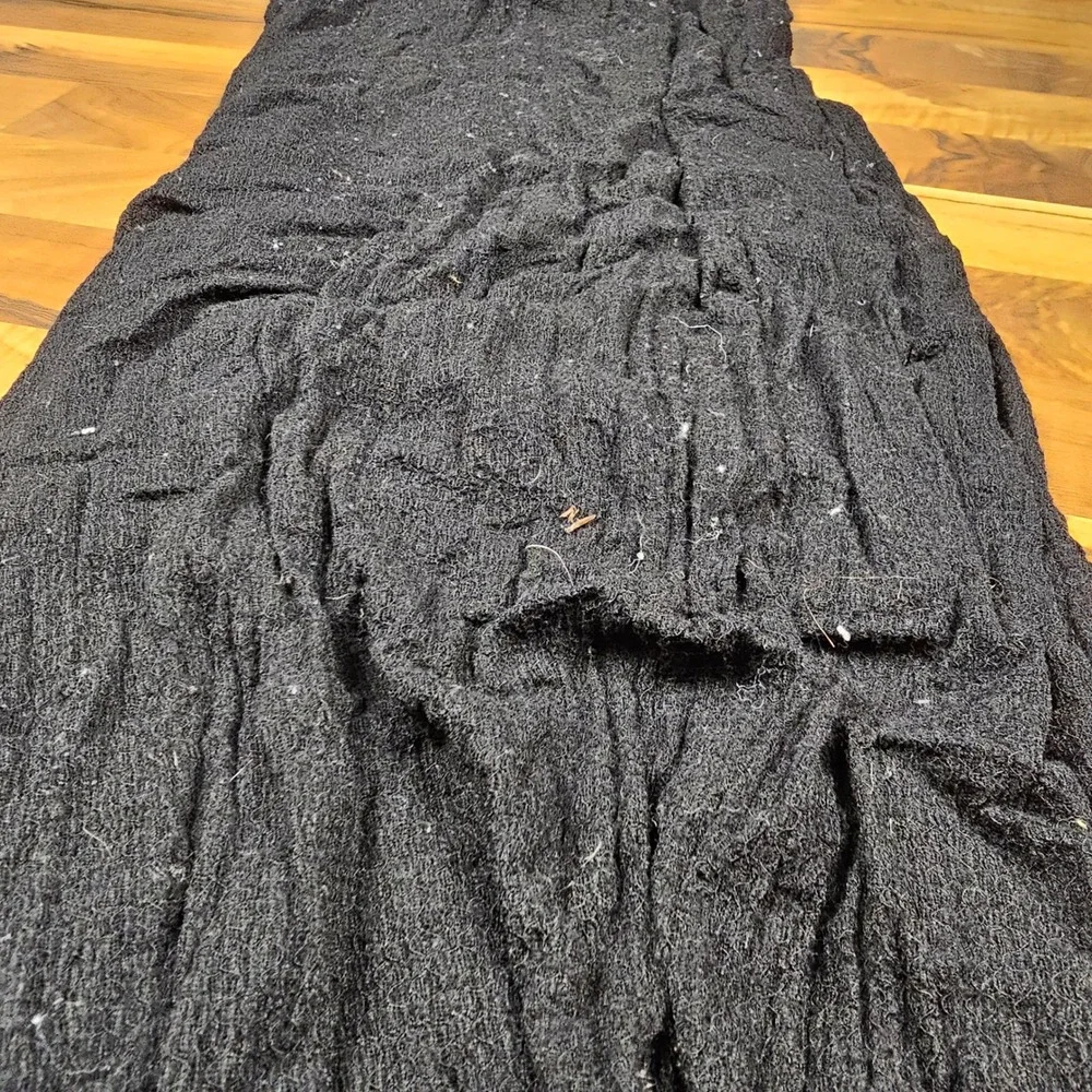FRAME Maxi Dress Medium Black Textured Crinkle Sleeveless Designer Minimalist - Picture 6 of 6